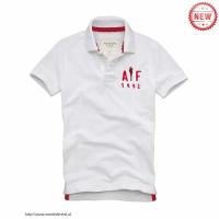 heren abercrombie and fitch korte polo t-shirt wit rood 1892 Stijl Populaire yxpr2846